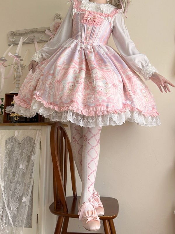 Pink Sweet Lolita Princess Dress JSK Suspender Dress