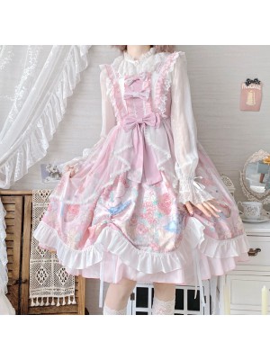 Sweet and Cute Printed Dress JSK Lolita Suspender Skirt