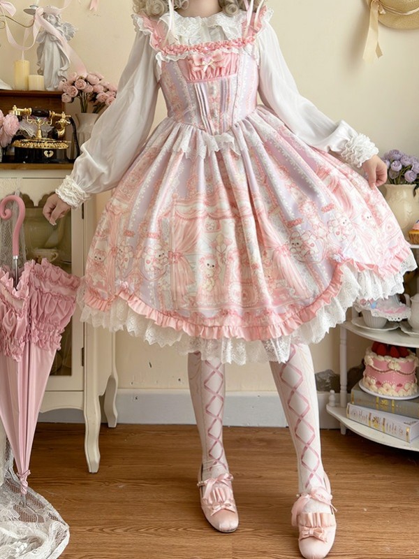 Pink Sweet Lolita Princess Dress JSK Suspender Dress