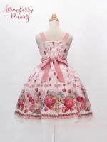 Lolita Pink Sweet Cute Strawberry Print JSK Suspender Dress