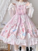 Sweet and Cute Printed Dress JSK Lolita Suspender Skirt