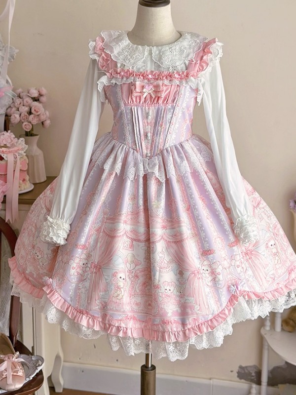 Pink Sweet Lolita Princess Dress JSK Suspender Dress