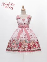 Lolita Pink Sweet Cute Strawberry Print JSK Suspender Dress