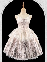 White Ballet Style Gothic Retro Halloween JSK Suspender Skirt