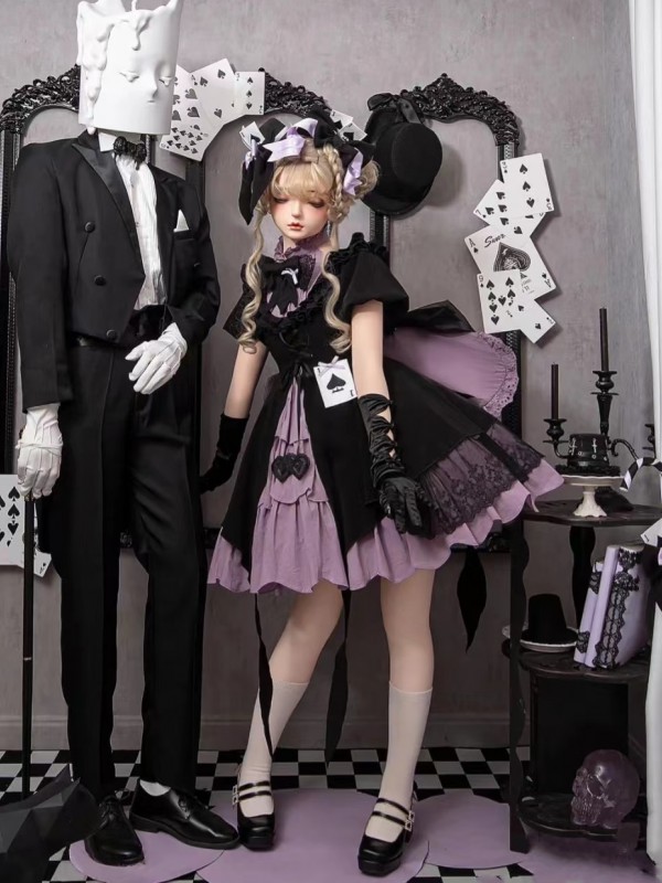 Lolita Girl Magic Dark Gothic Waist Dress OP Dress