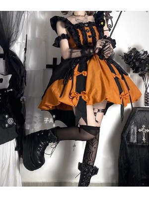 Pumpkin Color Little Witch Lolita Dress JSK Cute Sweet Princess Dress