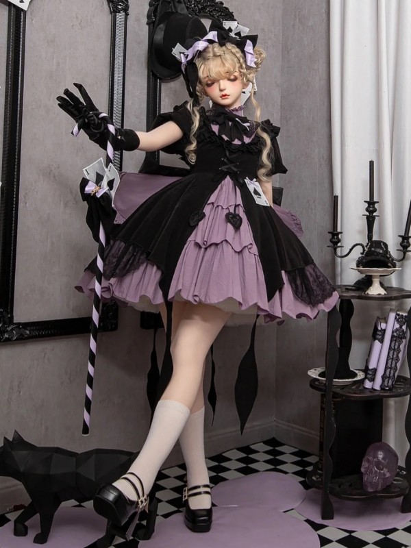 Lolita Girl Magic Dark Gothic Waist Dress OP Dress