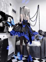 Blue and Black Gothic Lolita Dress JSK Sweet and Cool Puffy Princess Dress