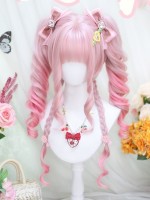 Pink Sweet Cute Lolita Wig Double Ponytail Wig