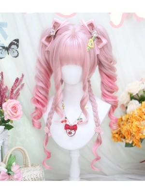 Pink Sweet Cute Lolita Wig Double Ponytail Wig