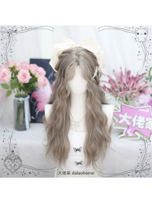 Pink Brown Lolita Wig Long Curly Hair