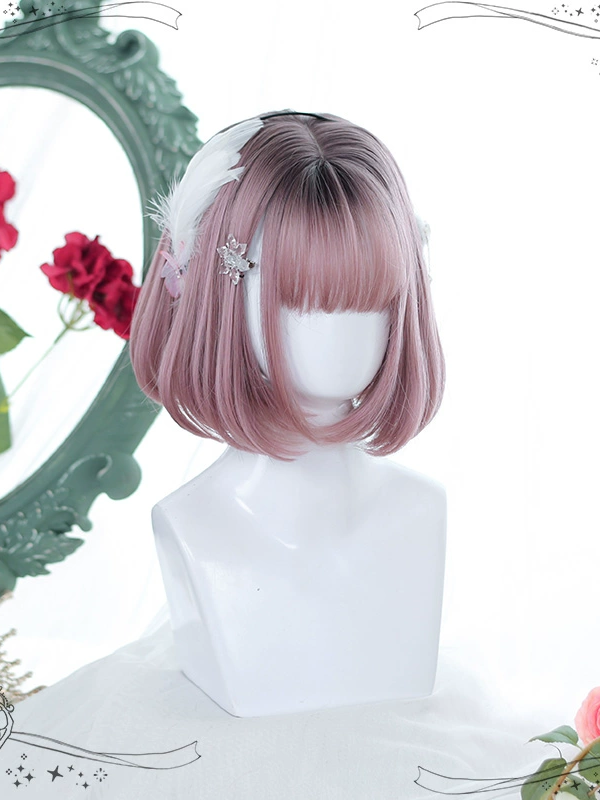 Soft Lolita Short Hair With Air Bangs Bob Wig