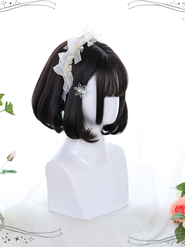 Soft Lolita Short Hair With Air Bangs Bob Wig