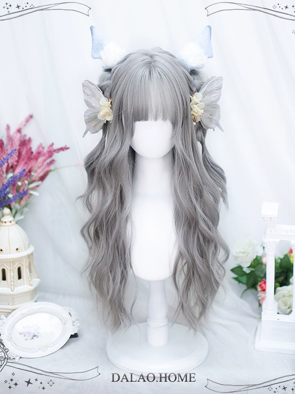 Silver Lolita Curly Hair Female Water Ripple Head Long Hair Wig