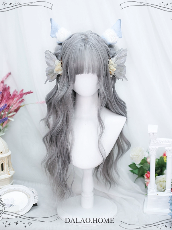 Silver Lolita Curly Hair Female Water Ripple Head Long Hair Wig