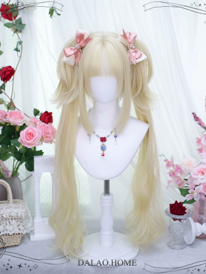 Golden Sweet Cute Lolita Princess Cut Double Ponytail Wig