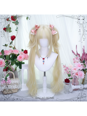 Golden Sweet Cute Lolita Princess Cut Double Ponytail Wig