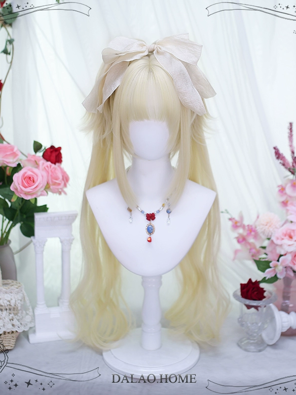 Golden Sweet Cute Lolita Princess Cut Double Ponytail Wig