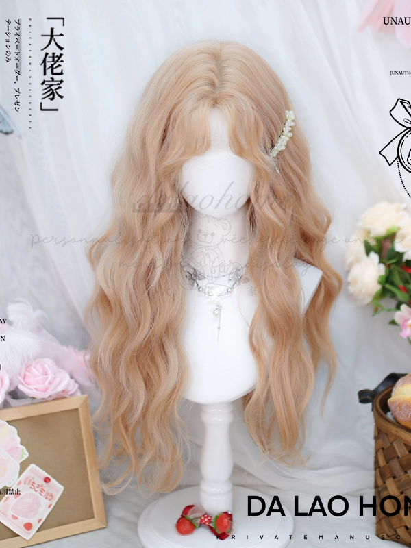 Sweet and Cute Lolita Wig With Long Curly Hair and Bangs