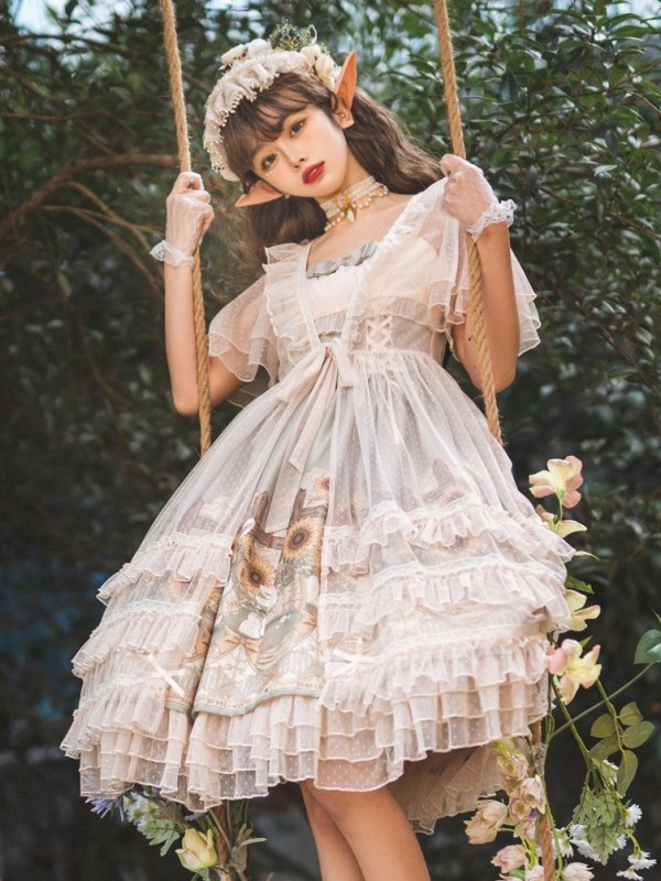 Sweet and Cute Lolita Dress JSK Suspender Skirt