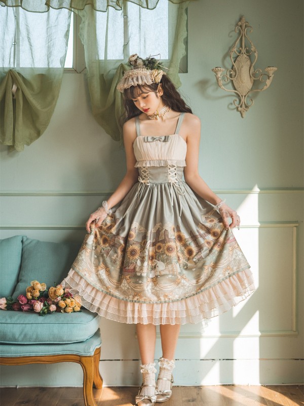 Sweet and Cute Lolita Dress JSK Suspender Skirt