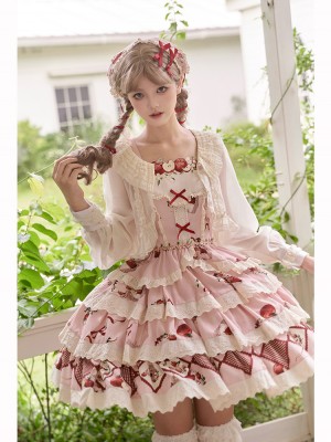 Sweet Embroidery Print Short Lolita Dress