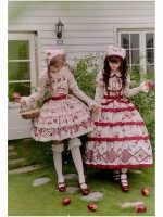 Sweet Embroidery Print Short Lolita Dress