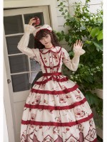 Sweet Heavy Embroidery Print Big Swing Lolita Dress