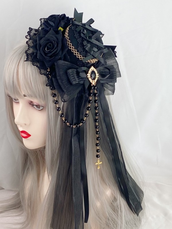 Lolita Gothic Dark Elegant Flat Hat