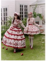 Sweet Embroidery Print Short Lolita Dress