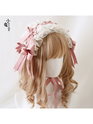 Pink Sweet Lolita Lace Bow Headband