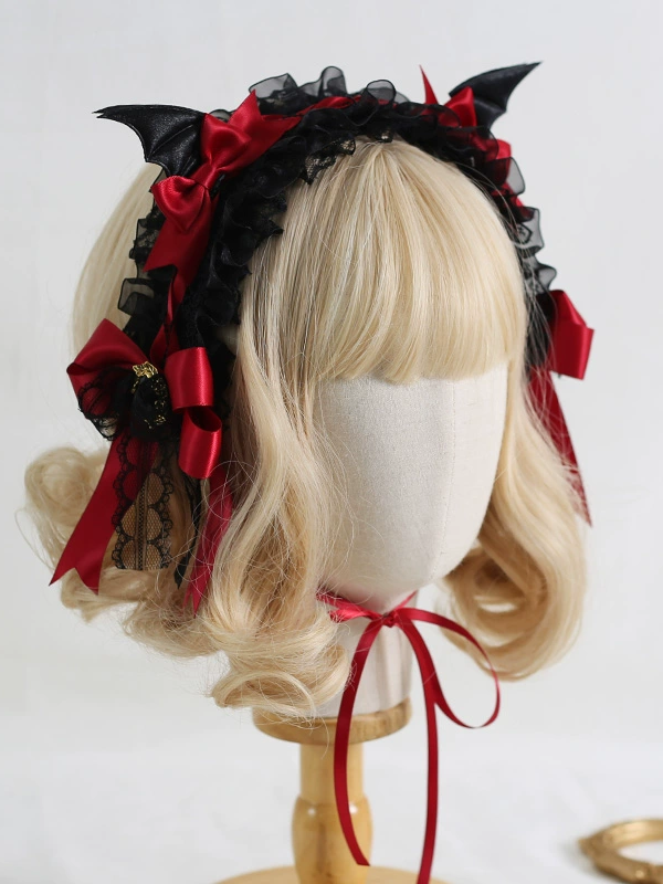 Dark Lolita Gothic Wings Devil Headband Halloween Headdress