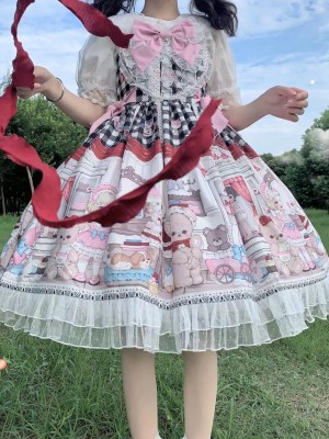 Black Sweet Lolita Dress Dessert Doll JSK Suspender Dress