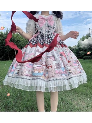 Black Sweet Lolita Dress Dessert Doll JSK Suspender Dress