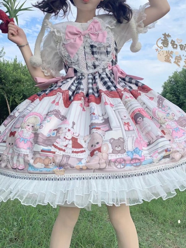 Black Sweet Lolita Dress Dessert Doll JSK Suspender Dress