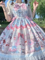 Blue Sweet Lolita Dress Dessert Doll JSK Suspender Dress