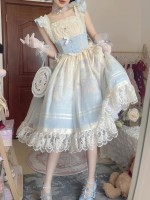 Blue Sweet Lolita JSK Gradient Ballet Style Suspender Skirt