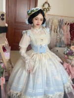 Blue Sweet Lolita JSK Gradient Ballet Style Suspender Skirt