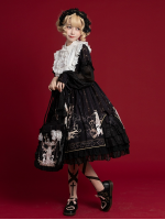 Sweet Lolita OP Long-sleeved Printed Elegant Dress