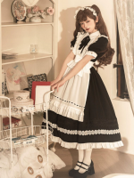 Gentle French Elegant Lolita Cute Short Sleeve Maid Dress