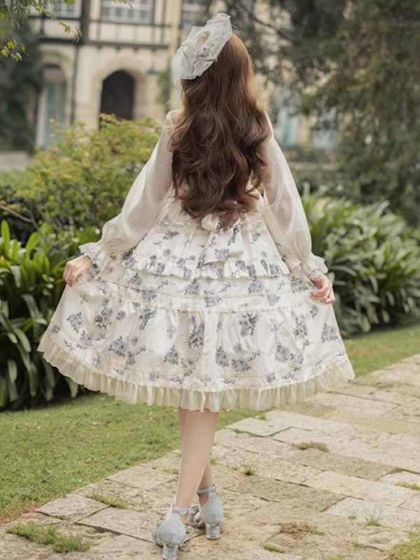 Sweet and Elegant Printed Lolita JSK Suspender Dress