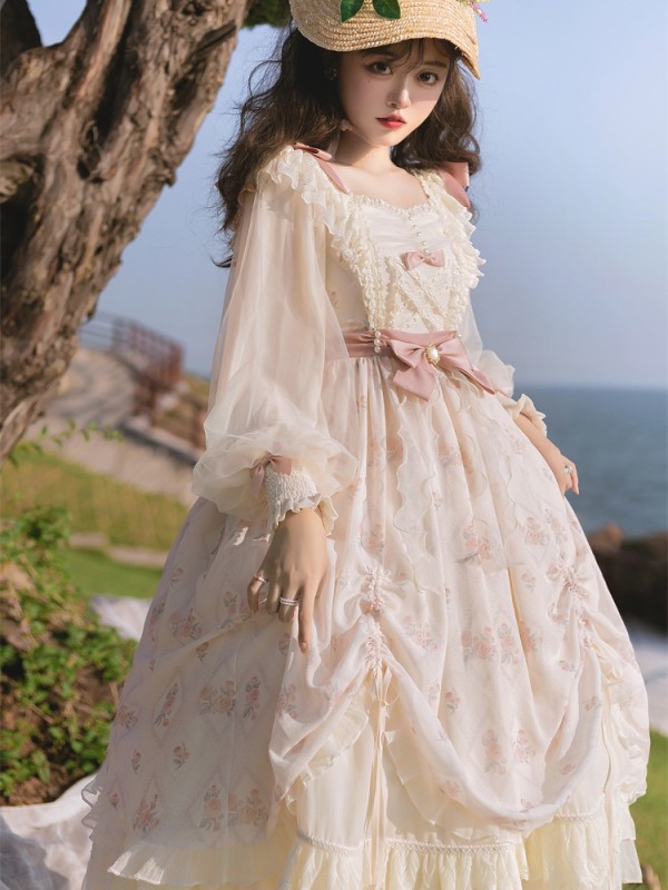 Sweet and Elegant Printed OP Lolita Dress