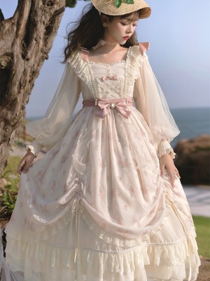 Sweet and Elegant Printed OP Lolita Dress