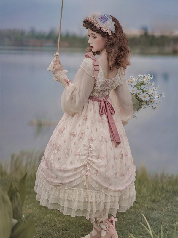 Sweet and Elegant Printed OP Lolita Dress