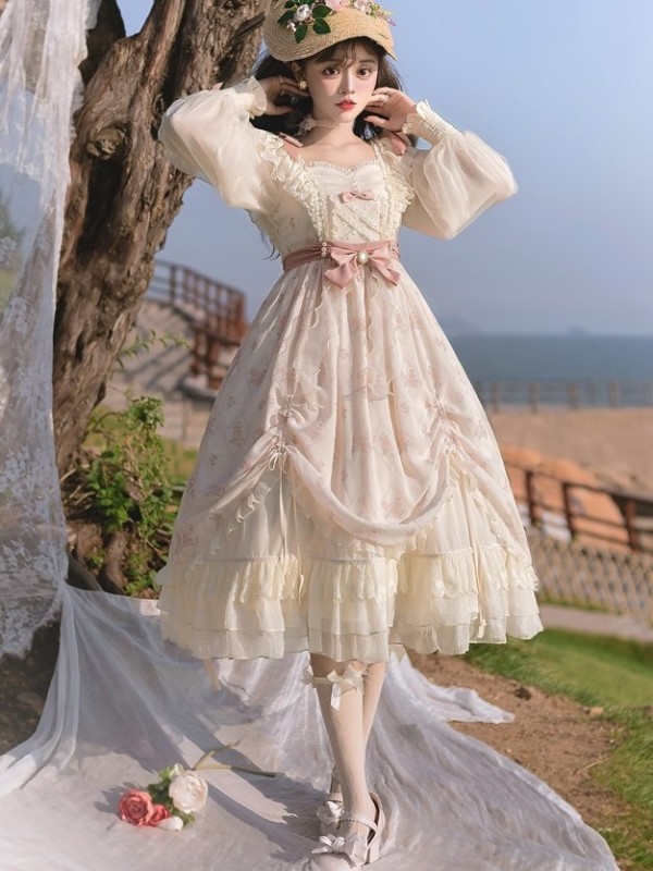 Sweet and Elegant Printed OP Lolita Dress