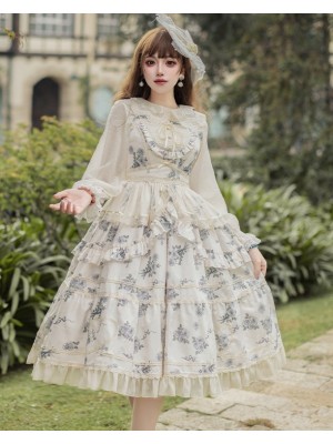 Sweet and Elegant Printed Lolita JSK Suspender Dress