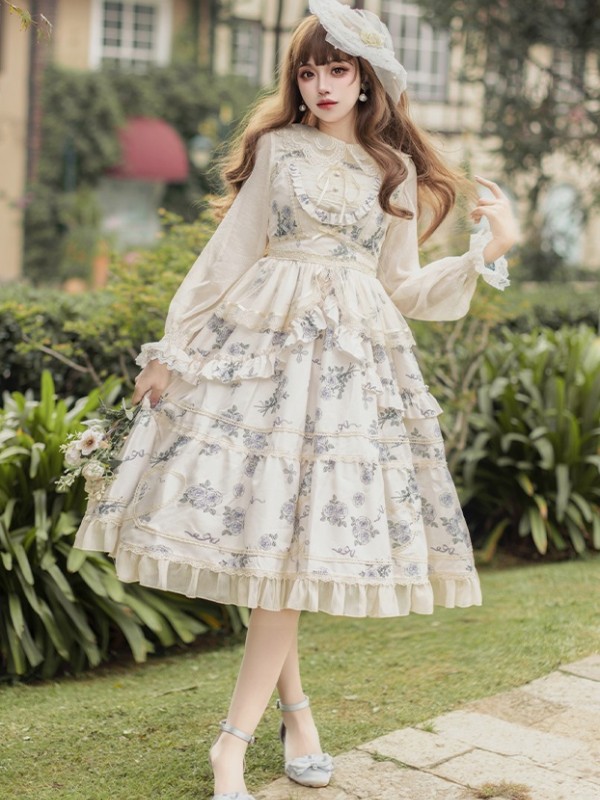 Sweet and Elegant Printed Lolita JSK Suspender Dress