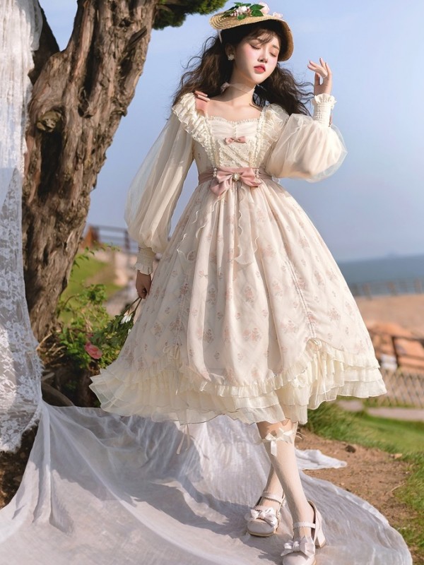 Sweet and Elegant Printed OP Lolita Dress