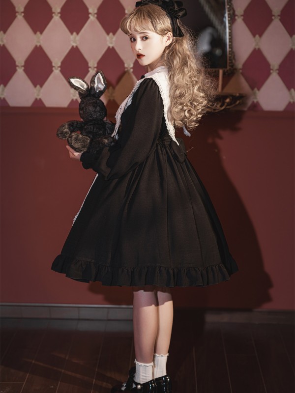 Halloween Gothic Dark Classic Elegant Nun Lolita Dress