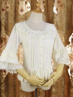 Lolita Dress Chiffon Shirt Lace Three-quarter Hime Sleeves Blouse